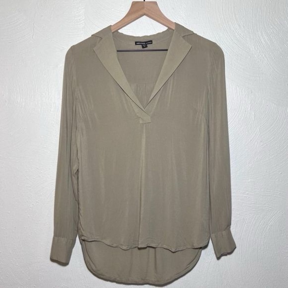 James Perse Tan Collared Blouse